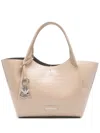 Emporio Armani Crocodile Effect Tote Bag With Top Handles In Beige