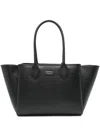 Emporio Armani Triple Compartment Textured Finish Shopping Bag In Black