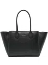Emporio Armani Triple Compartment Textured Finish Shopping Bag In Black