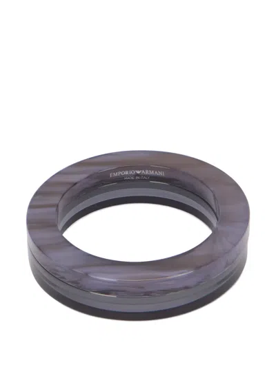 Emporio Armani Layered Bangle Bracelet In Gray