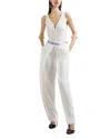Emporio Armani V-neck Jumpsuit In Technical Cady In Off White
