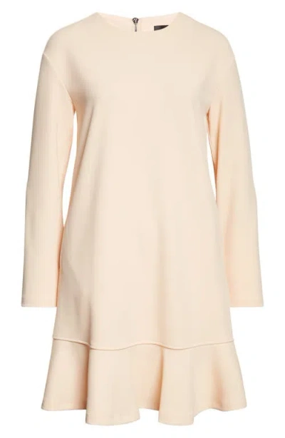 Emporio Armani Layered Long Sleeve Knit Dress In Neutral