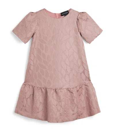 Emporio Armani Kids' Leaf-jacquard Dress In Pink