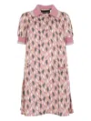 Emporio Armani Leaf-print Polo Dress In Pink