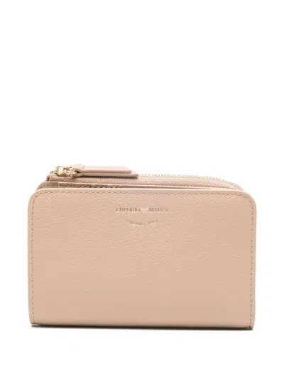 Emporio Armani Leahter Bifold Wallet In Pink
