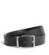 Emporio Armani Leather 2-buckle Reversible Belt Set In Black