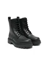 Emporio Armani Leather Ankle Boots In Black