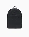 Emporio Armani Leather Backpack With All-over Embossed Eagle