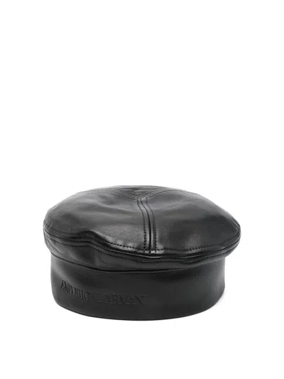 EMPORIO ARMANI LEATHER BASQUE HAT