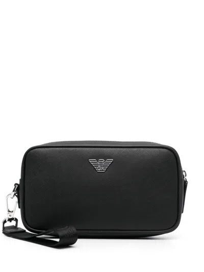 Emporio Armani Logo Beauty-case In Black