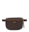 Emporio Armani Leather Belt Bag In Brown