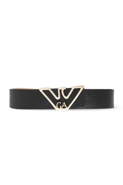 Emporio Armani Logo-buckle Belt In Black
