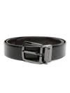 Emporio Armani Leather Belt With Adjustable Fit And Smooth Finish In Black