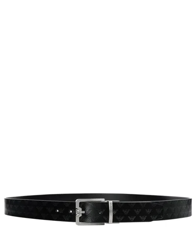 Emporio Armani Leather Belt In Black