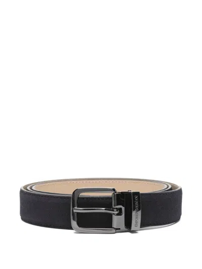 Emporio Armani Leather Belt In Brown