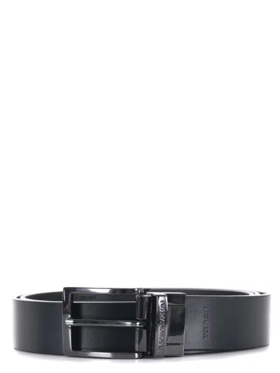 Emporio Armani Leather Belt In Black