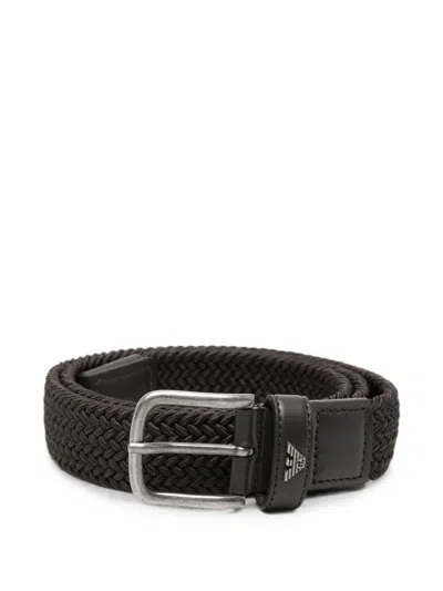Emporio Armani Leather Belt In Brown