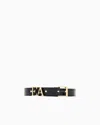 Emporio Armani Leather Belt With Crocodile-print Finish And Contoured Ea Buckle In Black