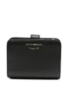 Emporio Armani Leather Bifold Wallet In Black