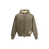 Emporio Armani Lamb Shearling Oversized-fit Blouson In Green