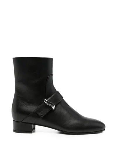 Emporio Armani Leather Boots In Black