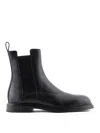 Emporio Armani Elastic Side Panel Flat Sole Boots In Black
