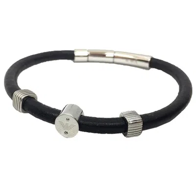 Pre-owned Emporio Armani Leather Charm Bracelet () In Multi