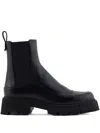 Emporio Armani Leather Chelsea Boots In Black