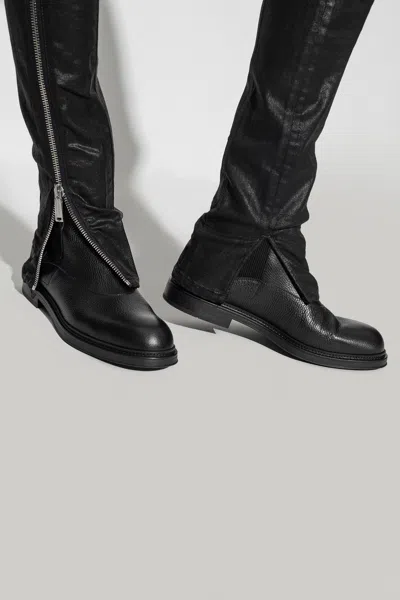 Emporio Armani Leather Chelsea Boots In Black