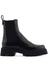 Emporio Armani Leather Beatles Boots In Black