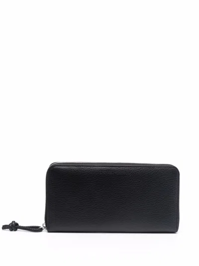 Emporio Armani Leather Continental Wallet In Black