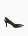 Emporio Armani Leather Court Shoes With Stiletto Heel In Black
