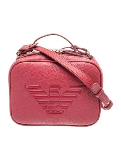 Pre-owned Emporio Armani Leather Crossbody Bag In Burgundy