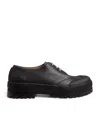 Emporio Armani Leather Derby Shoes In Black