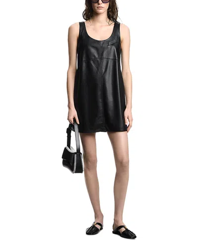 Emporio Armani Leather Dress In Black