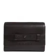 Emporio Armani Leather Embossed Logo Flap Shoulder Bag In Brown