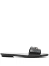 Emporio Armani Leather Flat Sandals