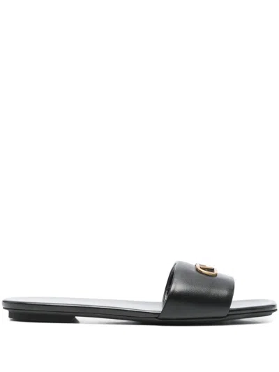 Emporio Armani Leather Flat Sandals
