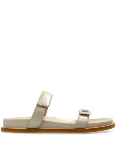 Emporio Armani Leather Flat Sandals