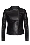 Emporio Armani Leather Jacket In Black