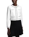 Emporio Armani Cropped Contrast-trim Leather Jacket In Multi