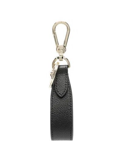 Emporio Armani Leather Keyring In Orange