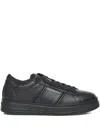 Emporio Armani Leather Lace-up Sneakers In Multi