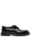 Emporio Armani Lace Up Shoes In Black Leather In Black