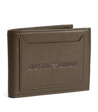 Emporio Armani Leather Logo Bifold Wallet In Multi
