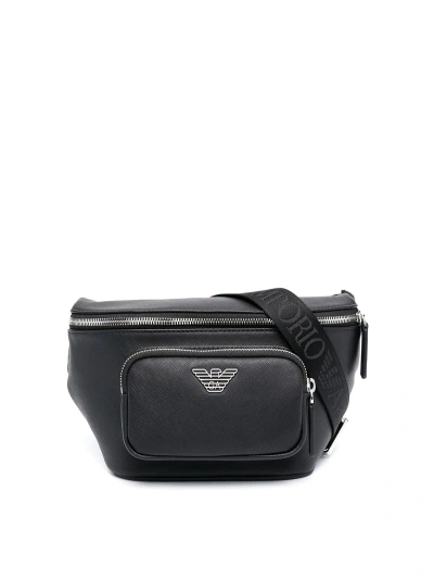 EMPORIO ARMANI LEATHER LOGO-PLAQUE BAG