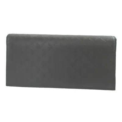 Pre-owned Emporio Armani Leather Long Bill Wallet (bi-fold) () In Black