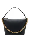 Emporio Armani Ppa Leather Medium Hobo Bag With Chain In Black