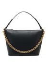 Emporio Armani Ppa Leather Medium Hobo Bag With Chain In Black