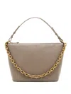 Emporio Armani Beige Leather Medium Hobo Bag In Neutral